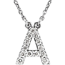 Load image into Gallery viewer, 14k Gold A-Z Upper Case Initial Natural Diamond 16&quot; Necklace In Multiple Colors
