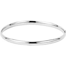 Load image into Gallery viewer, 14K White Gold 4mm Hinged Bangle 7&quot; Bangle Bracelet
