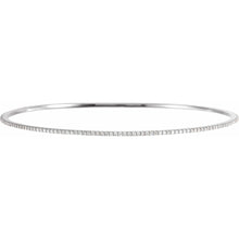 Load image into Gallery viewer, 14K White Gold 1cttw Natural Diamond Stackable Bangle 8&quot; Bracelet
