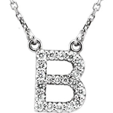 Load image into Gallery viewer, 14k Gold A-Z Upper Case Initial Natural Diamond 16&quot; Necklace In Multiple Colors
