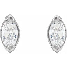 Load image into Gallery viewer, 14K White Gold 1/3cttw Lab-Grown Diamond Marquise Shape Stud Earrings
