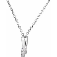 Load image into Gallery viewer, 14K White Gold .06cttw Natural Diamond Circle 18&quot; Necklace
