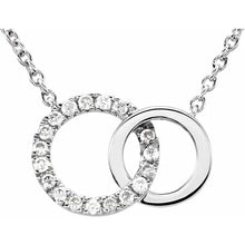 Load image into Gallery viewer, 14K White Gold .06cttw Natural Diamond Circle 18&quot; Necklace
