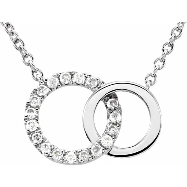 14K White Gold .06cttw Natural Diamond Circle 18