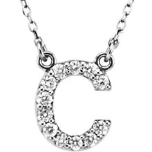 Load image into Gallery viewer, 14k Gold A-Z Upper Case Initial Natural Diamond 16&quot; Necklace In Multiple Colors
