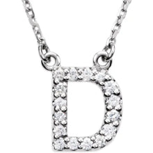 Load image into Gallery viewer, 14k Gold A-Z Upper Case Initial Natural Diamond 16&quot; Necklace In Multiple Colors
