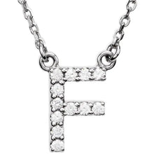 Load image into Gallery viewer, 14k Gold A-Z Upper Case Initial Natural Diamond 16&quot; Necklace In Multiple Colors
