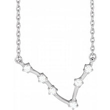 Load image into Gallery viewer, 14K White Gold 1/8cttw Natural Diamond PISCES 16-18&quot; Necklace
