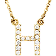 Load image into Gallery viewer, 14k Gold A-Z Upper Case Initial Natural Diamond 16&quot; Necklace In Multiple Colors
