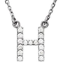 Load image into Gallery viewer, 14k Gold A-Z Upper Case Initial Natural Diamond 16&quot; Necklace In Multiple Colors
