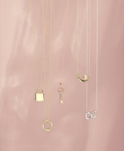 Load image into Gallery viewer, 14k Gold Crescent Moon &amp; Star 16-18&quot; Necklace In Multiple Colors
