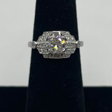 Load image into Gallery viewer, 18k 0.73ct Round Natural Diamond Antique Art Deco Reproduction Diamond Engagement Ring
