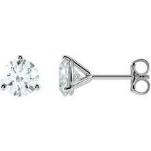 Load image into Gallery viewer, 14K White Gold 1/2cttw-2Cttw Lab-Grown Diamond Martini Stud Earrings
