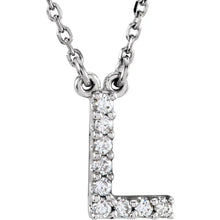 Load image into Gallery viewer, 14k Gold A-Z Upper Case Initial Natural Diamond 16&quot; Necklace In Multiple Colors
