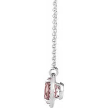 Load image into Gallery viewer, 14K White Gold 6mm Natural Morganite &amp; .04 Cttw Natural Diamond 16&quot; Necklace
