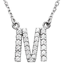 Load image into Gallery viewer, 14k Gold A-Z Upper Case Initial Natural Diamond 16&quot; Necklace In Multiple Colors
