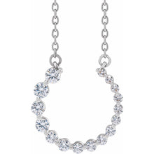 Load image into Gallery viewer, 14K White Gold 3/8cttw Natural Diamond Graduated Circle 16-18&quot; Necklace
