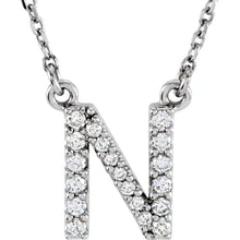 Load image into Gallery viewer, 14k Gold A-Z Upper Case Initial Natural Diamond 16&quot; Necklace In Multiple Colors
