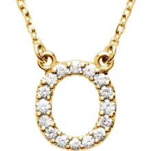 Load image into Gallery viewer, 14k Gold A-Z Upper Case Initial Natural Diamond 16&quot; Necklace In Multiple Colors
