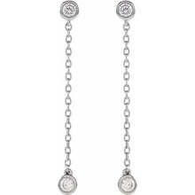 Load image into Gallery viewer, 14K White Gold 1/4cttw Lab-Grown Diamond Chain Earrings
