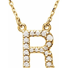 Load image into Gallery viewer, 14k Gold A-Z Upper Case Initial Natural Diamond 16&quot; Necklace In Multiple Colors
