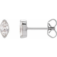 Load image into Gallery viewer, 14K White Gold 1/3cttw Lab-Grown Diamond Marquise Shape Stud Earrings
