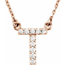 Load image into Gallery viewer, 14k Gold A-Z Upper Case Initial Natural Diamond 16&quot; Necklace In Multiple Colors
