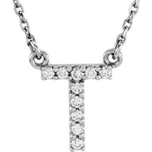 Load image into Gallery viewer, 14k Gold A-Z Upper Case Initial Natural Diamond 16&quot; Necklace In Multiple Colors
