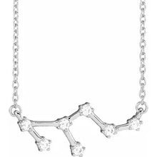 Load image into Gallery viewer, 14K White Gold 1/6cttw Natural Diamond LEO 16-18&quot; Necklace
