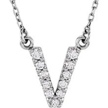 Load image into Gallery viewer, 14k Gold A-Z Upper Case Initial Natural Diamond 16&quot; Necklace In Multiple Colors
