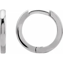 Load image into Gallery viewer, 14K White Gold 12.5mm Huggie Hoop Earrings
