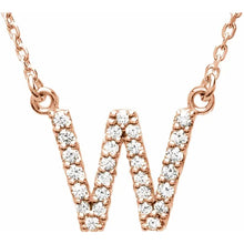 Load image into Gallery viewer, 14k Gold A-Z Upper Case Initial Natural Diamond 16&quot; Necklace In Multiple Colors
