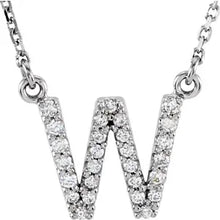 Load image into Gallery viewer, 14k Gold A-Z Upper Case Initial Natural Diamond 16&quot; Necklace In Multiple Colors
