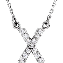 Load image into Gallery viewer, 14k Gold A-Z Upper Case Initial Natural Diamond 16&quot; Necklace In Multiple Colors
