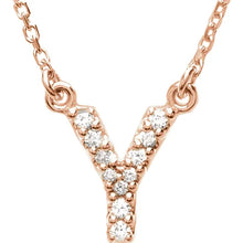 Load image into Gallery viewer, 14k Gold A-Z Upper Case Initial Natural Diamond 16&quot; Necklace In Multiple Colors
