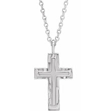 Load image into Gallery viewer, 14k Gold Textured Cross 18&quot; Necklace In Multiple Colors
