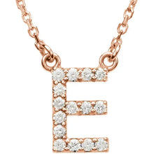 Load image into Gallery viewer, 14k Gold A-Z Upper Case Initial Natural Diamond 16&quot; Necklace In Multiple Colors
