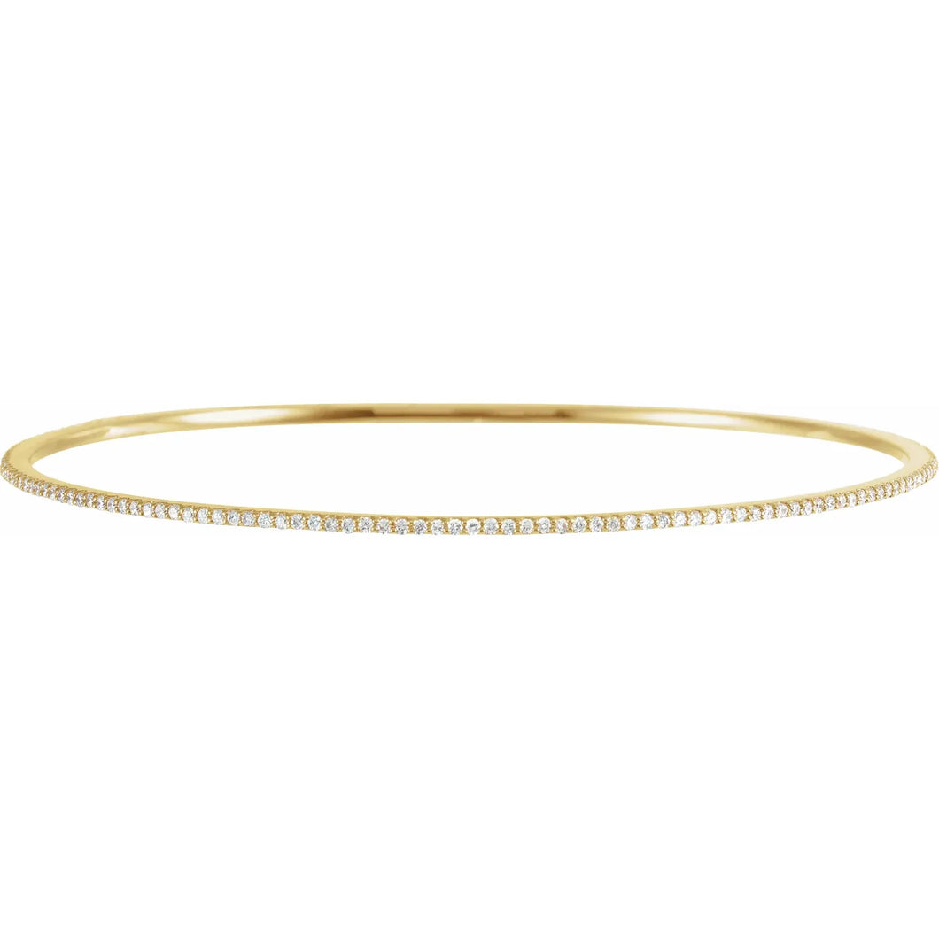 14K Yellow Gold 1cttw Natural Diamond Stackable Bangle 8