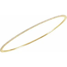 Load image into Gallery viewer, 14K Yellow Gold 1cttw Natural Diamond Stackable Bangle 8&quot; Bracelet
