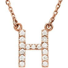 Load image into Gallery viewer, 14k Gold A-Z Upper Case Initial Natural Diamond 16&quot; Necklace In Multiple Colors
