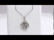 Load and play video in Gallery viewer, Sterling Silver 1/8cttw Natural Diamond Five-Fold Celtic 16-18&quot; Necklace
