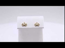 Load and play video in Gallery viewer, 14k Gold Petite Lotus Earrings In Multiple Colors
