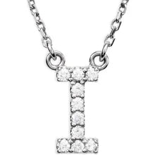 Load image into Gallery viewer, 14k Gold A-Z Upper Case Initial Natural Diamond 16&quot; Necklace In Multiple Colors
