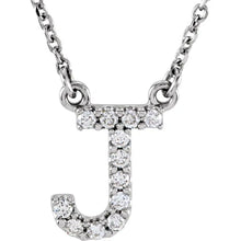 Load image into Gallery viewer, 14k Gold A-Z Upper Case Initial Natural Diamond 16&quot; Necklace In Multiple Colors
