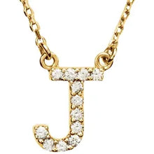 Load image into Gallery viewer, 14k Gold A-Z Upper Case Initial Natural Diamond 16&quot; Necklace In Multiple Colors
