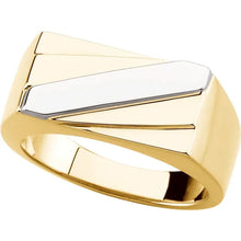 Load image into Gallery viewer, 14K Yellow/White Signet Ring - Size 11
