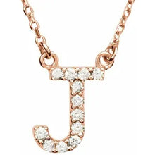 Load image into Gallery viewer, 14k Gold A-Z Upper Case Initial Natural Diamond 16&quot; Necklace In Multiple Colors
