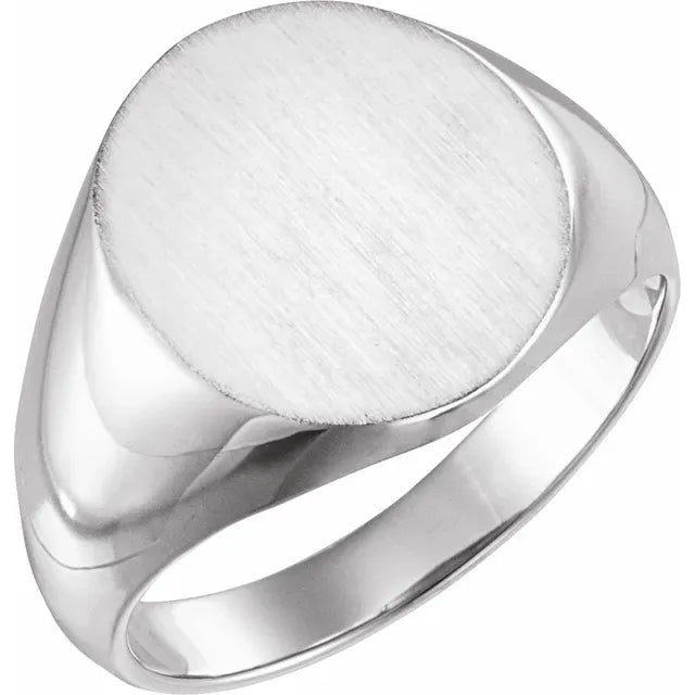 16x14 mm Oval Signet Ring - Size 10