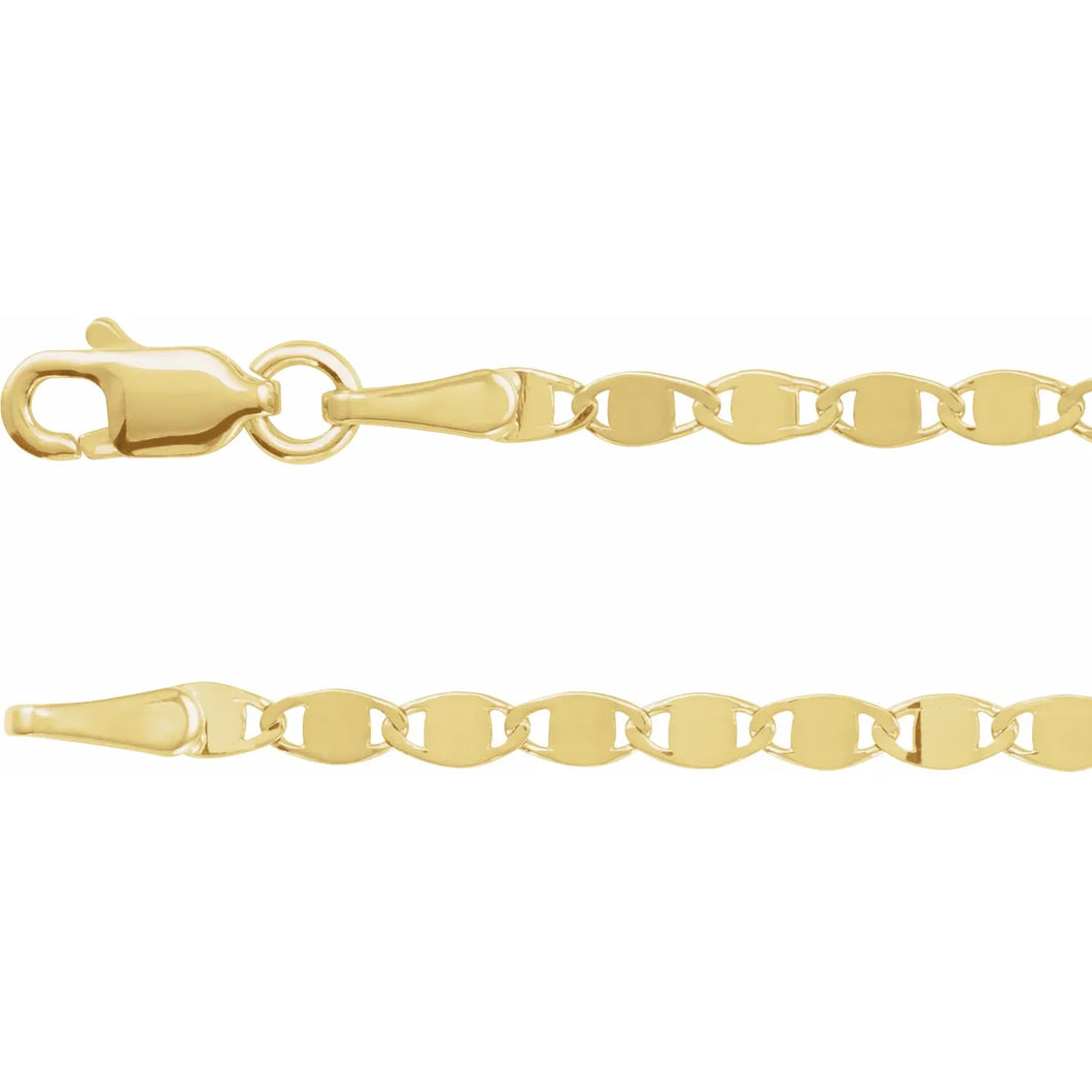 14K Yellow Gold 2.7mm Mirror Link 18